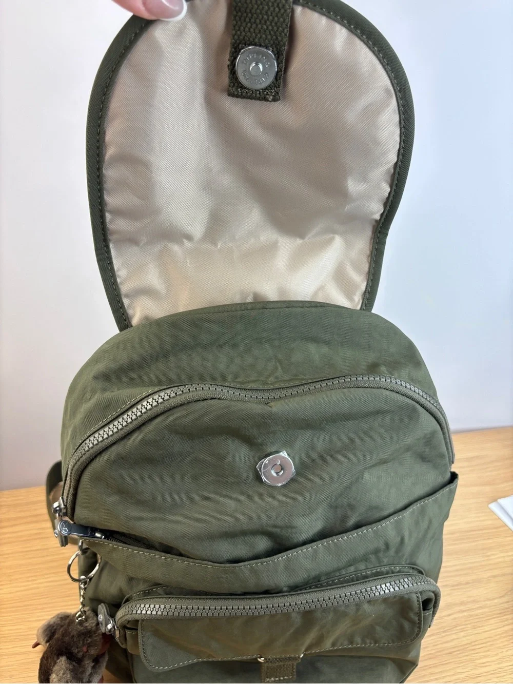 Kipling Queenie Small Backpack in the color Jaded Green Tonal NWOT‎